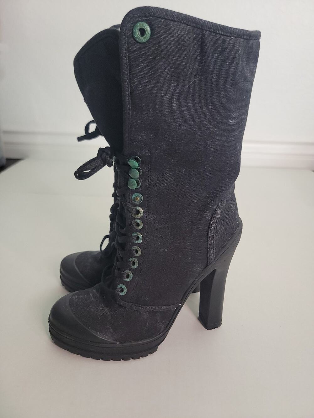 Philip Simon Kevoik Heel Black Boots Size 6 Sherpa Lined Black
